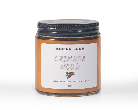 Crimson Wood Scented Candle (100g)